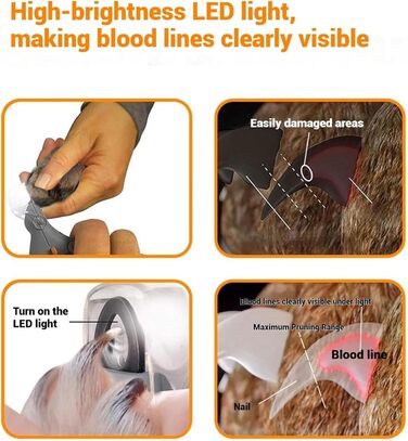 Професійний триммер для кігтів Pawthentic Krallenschneider з LED-підсвічуванням та лупою (2 шт.)