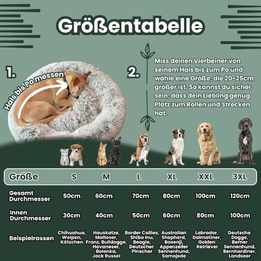 Вовчий ліжко Wolke 7 - Оригінальне м'яке собаче ліжко-кошик, можна прати (60 см, світло-сірий)