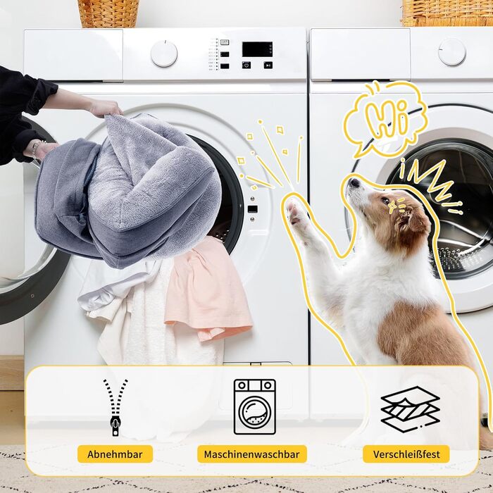 Ортопедичне ліжко для собак середніх та великих порід, 109x84x21 см, з високощільним губчатим наповнювачем, знімний водонепроникний чохол, зручне, антиковзаюче (Темно-сірий, S)