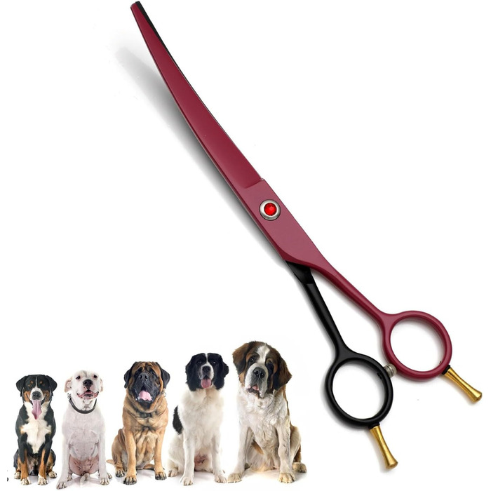 Набір професійних ножиць для собак та котів 4-в-1, включаючи ножиці для фінальної обробки, гребінець для грумінгу, з нержавіючої сталі 440C