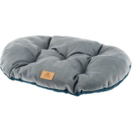 Ліжко для собак та котів Ferplast, м'яке, 55 x 41 x 15 см, блакитне, тканина Tweed, легко миється