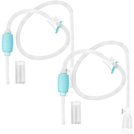 Великий сифон для акваріума TERA PUMP, 1,5 GPM, 2 шт., BPA-free, з дренажною та фільтраційною насадкою, фіксатором і присоскою, для акваріумів 10-20 галонів