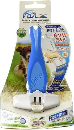 Гребінець Iris Ohyama FoOlee Easee для чутливої шкіри та шерсті тварин, розмір M, синій, пристрій для видалення шерсті, щітка для тварин