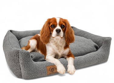 Плюшевий диван для собак Odol, сірий, 70 x 60 см