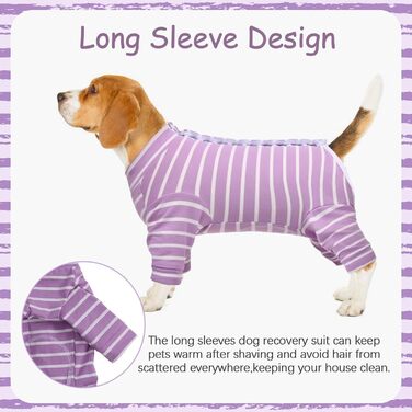 Піжама для собак після операції Kuoser, для собак після кастрації, післяопераційна піжама для собак, для малих та середніх собак та котів (M, фіолетовий)