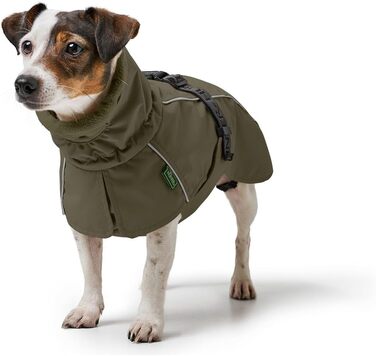 Водонепроникний теплий зимовий одяг для собак HUNTER Hundemantel NORDBY, оливковий, розмір 42,5, з відбиваючими елементами