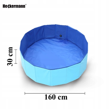 Складаний басейн для собак Heckermann, 160x30 см, світло-блакитний