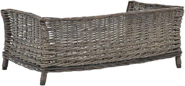 Корзина для собак Tidyard з подушкою, 90 x 54 x 35 см, для середніх та великих собак, ротанг + тканина