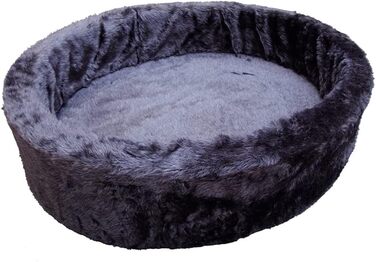 Ноббі плюшеве ліжко для тварин, сіре, 80 см, 1 шт.
