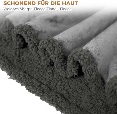 Водонепроникний килимок для собак, миючий, 120 x 100 см, двосторонній, для собак та котів середніх та великих порід, захист дивану та ліжка, м'який фліс Sherpa та фланель, сірий L (120 x 100 см)