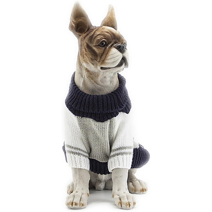 Теплий в'язаний пуловер для собак The Diamond Plaid, морського кольору, XL (вага 12.7-15.9 кг)