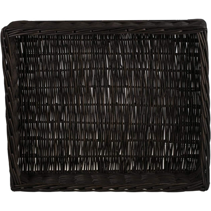 Корзина для собак і котів з плетеної лози, лежанка для тварин, 60x50x18 см, коричнева