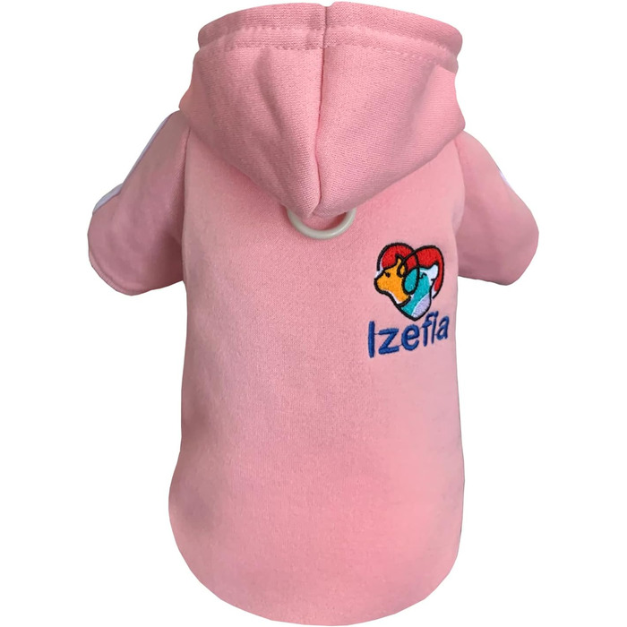 Худі для собак Izefia, рожевий, XL - теплий пуловер з флісу для маленьких собак та котів