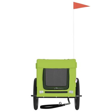 Транспортна візок для собак з колесами, велосипедний причіп для собак, зелений та чорний, Oxford-Gewebe та залізо, для домашніх тварин середнього розміру