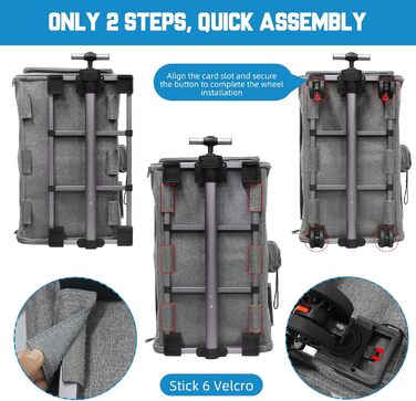 Переноска для котів велика, на колесах, 2-в-1 з відділеннями, з іграшкою та ремінком (сіра)