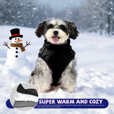 Водонепроникний зимовий одяг для собак з підстилкою - чорний, XXL (маленькі, середні, великі породи)