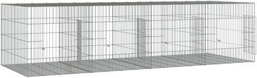 Клітка для кроликів vidaXL, 3 панелі, 217x79x54 см, оцинковане залізо, вольєр для домашніх тварин