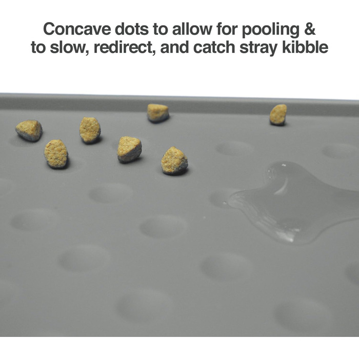 Килимок для собак PetFusion Toughgrip, розмір L, 27 x 17 см, сірий, водонепроникний, міцний силікон