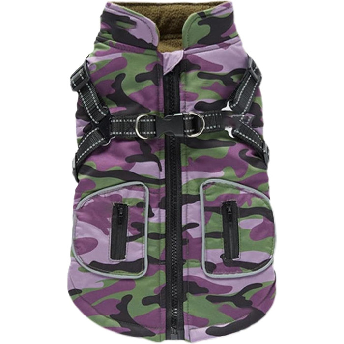 Зимова куртка для собак, світловідбиваючий одяг для собак, розмір S, жилет з інтегрованим шлейкою, одяг для домашніх тварин з світловідбиваючими смугами для маленьких та середніх собак