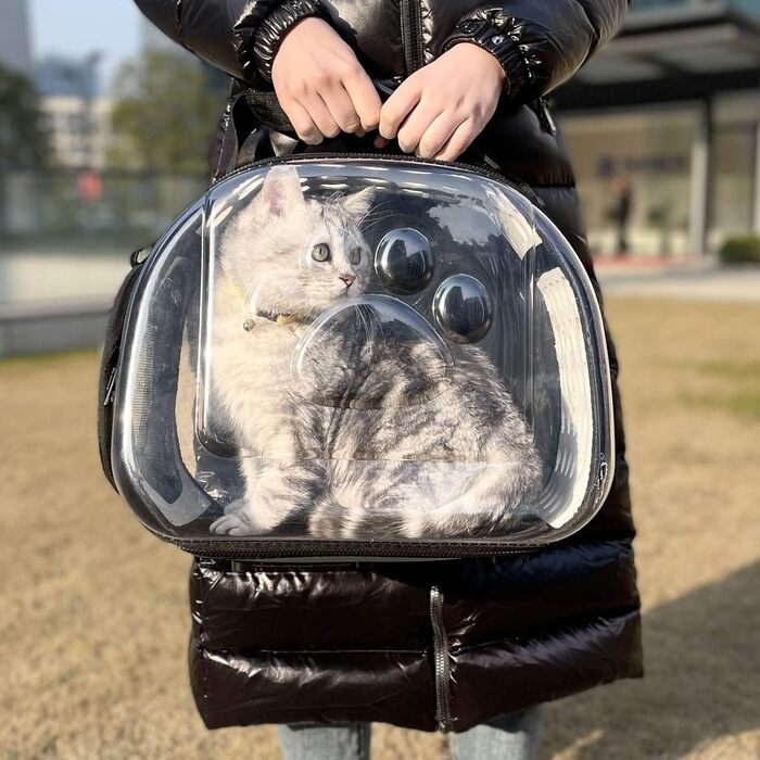 Переноска для тварин PetLike, авіа-допущена, прозора капсула, складана сумка для котів і малих собак