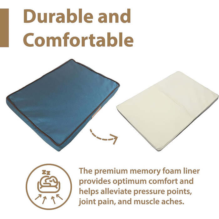 Ортопедичне собаче ліжко Ellie-Bo з піною-пам'яттю, водовідштовхувальне, для клітки/бокса, зелене, XXL (122 см), 122x75x6 см