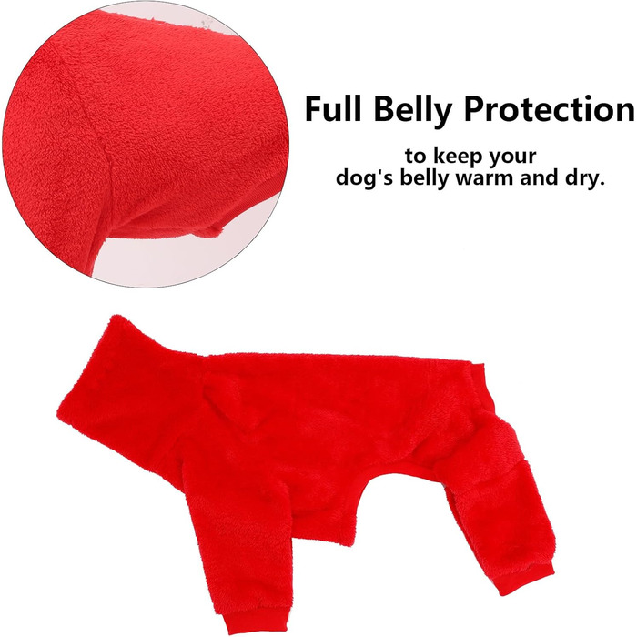 Теплий флісовий халат для грейхаундів, одяг для віппетів з ніжками, вітронепроникний собачий комбінезон з коміром-стійкою, флісовий собачий піжамний костюм, супер теплий зимовий пуловер для віппетів, Лурчерів, Салускі, червоний XXL