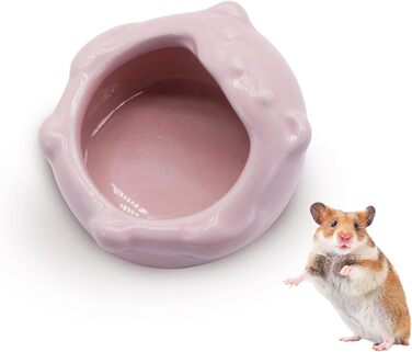 Миска для маленьких тварин LuckyOpt з кераміки, легко миється, проти перекидання, для гризунів, кроликів, їжаків, морських свинок, зелена (рожева)