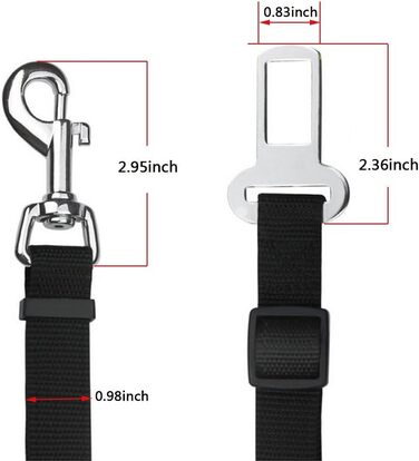 Автомобільний поводок для собак та котів, набір 2 шт., чорний+темно-синій, нейлон