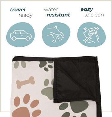 Килимок для тварин для дому та вулиці 127 x 152,4 см, зручний, водонепроникний, для пікніків та подорожей, складаний, зелений/коричневий