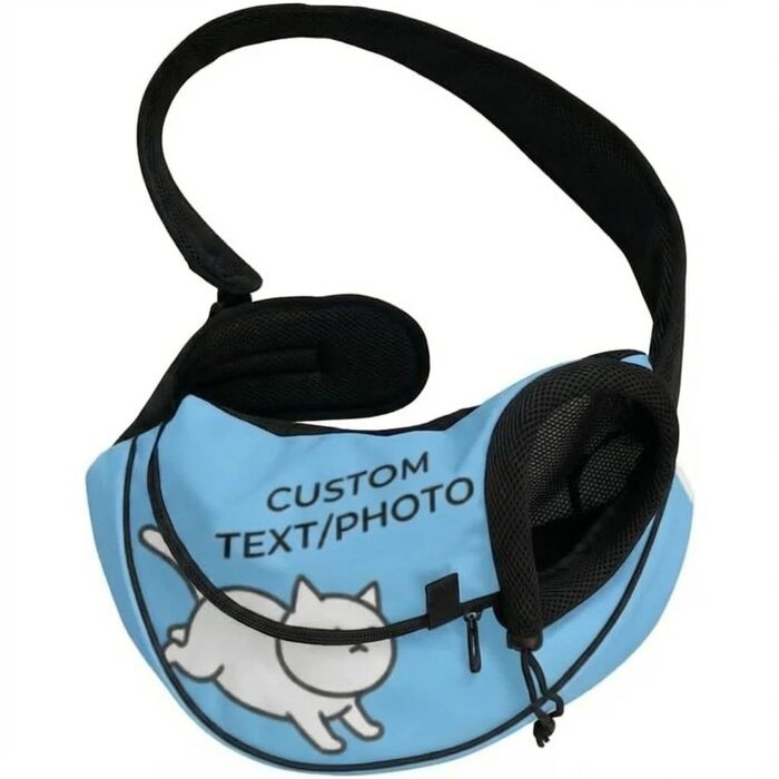 Персоналізована сумка-переноска для собак, з фото/текстом, для маленьких собак, Crossbody, для прогулянок та велосипеда