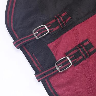 Водонепроникна дощовик-попона для коней 1200D, дихаюча легка накидка без наповнювача (0г), чорно-червона, 135 см