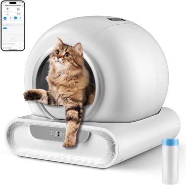 Автоматичний лоток для котів Katzenklo XXL з самоочищенням, керуванням через додаток, датчиком безпеки та усуненням запаху. Великий об'єм для кількох котів.