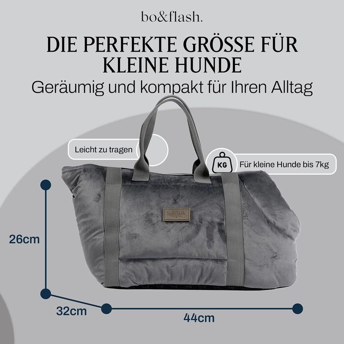 Hundetragetasche Portland Claudelle – Сумка-переноска для собак до 7 кг – Зручна та стильна переноска для собак (Dark Grey)