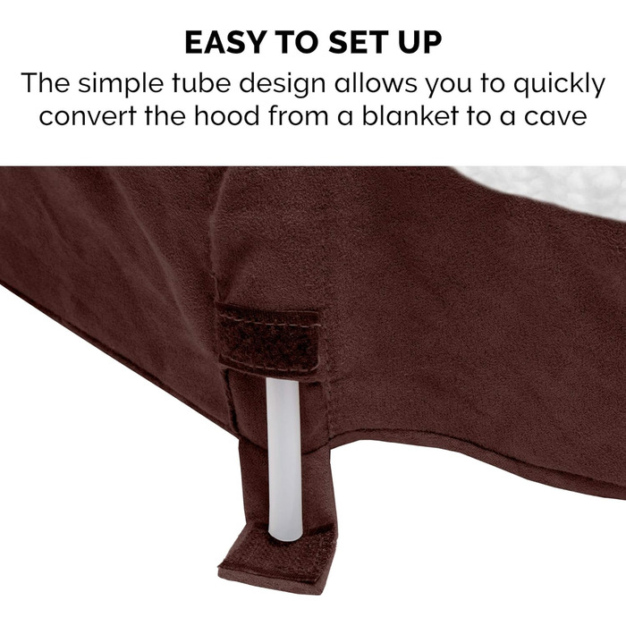 Кругле собаче ліжко Furhaven з memory foam, 89 см, для великих та середніх собак, знімний, пральний чохол, Sherpa & Suede Snuggery, Espresso