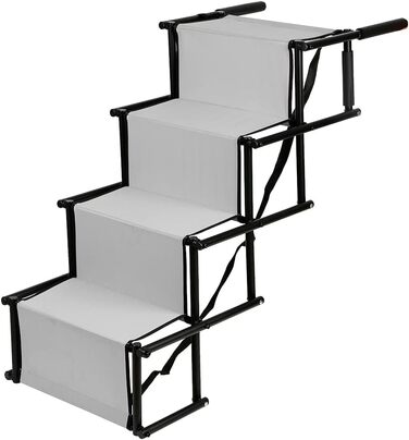 Рампа для собак, складана, сіра. Максимальне навантаження 75 кг, регульований розмір, 139x45x76 см