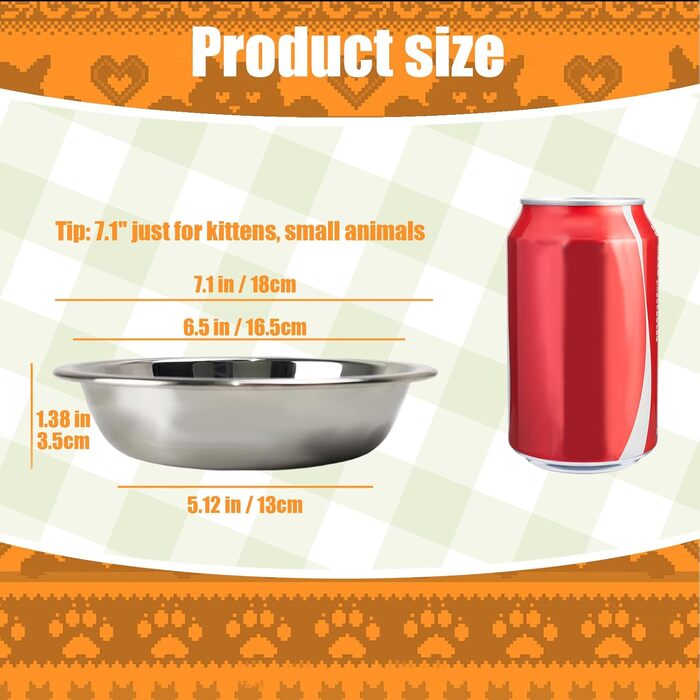 Набір мисок для котів зі сталі, 18 см, 4 шт. Підвищені миски для корму, для кошенят та дорослих котів, зручні для чутливих вусів