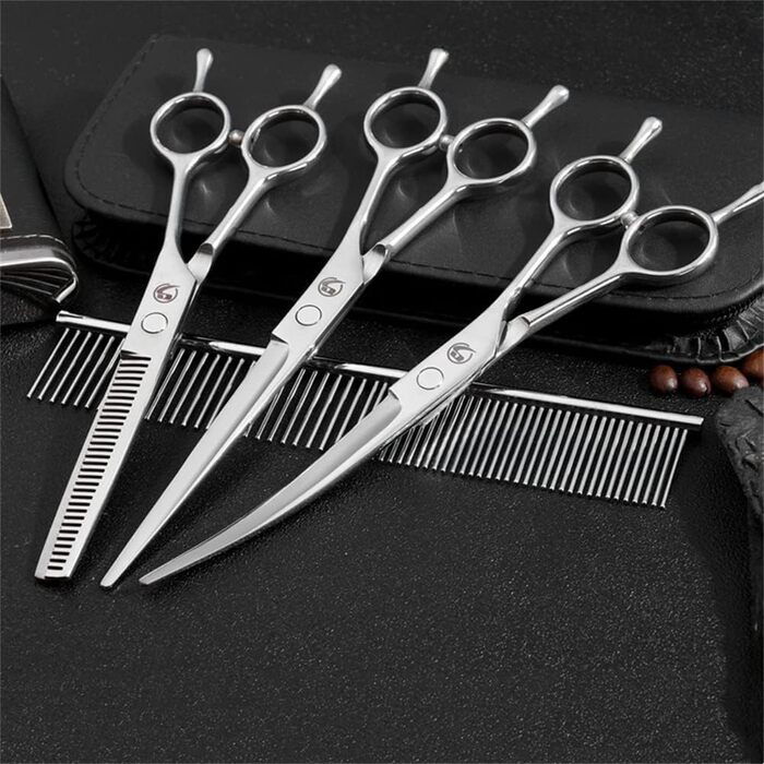 Набір професійних ножиць для грумінгу собак та котів, нержавіюча сталь, 7 дюймів