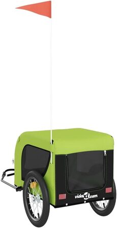 SECOLI Причіп для собак, візок для собак, бугі для собак з відбивачем. Причіп для велосипеда для собак до 45 кг, Зелений, 124 x 65 x 66 см