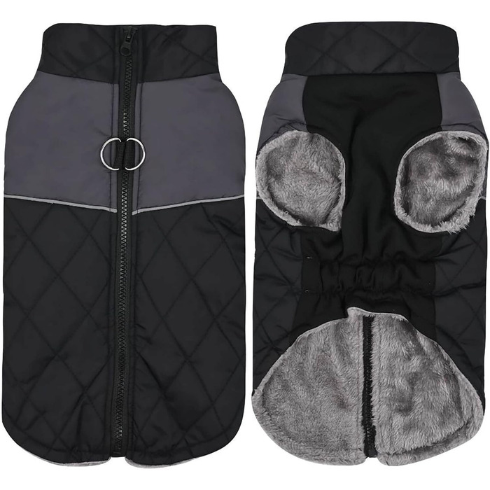 Водонепроникна куртка для собак на зиму: теплий пуловер та захист від дощу для малих та середніх собак (червоний, чорний, S)