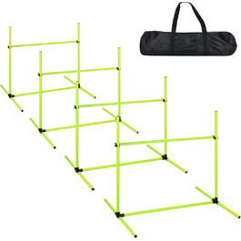 Набір для аджиліті Yardin Agility Set для собак: 4 перегородки, регульована висота, стійки для слалому, сумка, тренувальний комплект для собак, 104 x 70 x 101 см, білий (зелений)