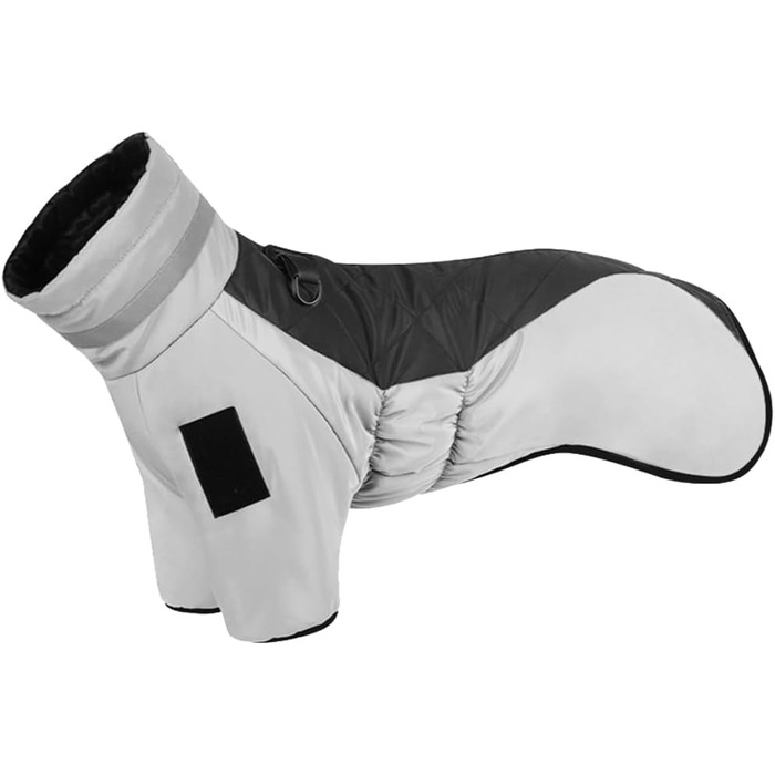Зимовий теплий одяг для собак - теплий комбінезон з флісовою підкладкою, вітронепроникний, з D-початком, для малих, середніх та великих собак (Сіро-чорний, XL)
