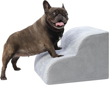 Сходинки для собак KSIIA, 3 ступені, 40 см, сірі. Сходи для собак та котів до ліжка, дивану, машини. Розмір 40x57x40 см