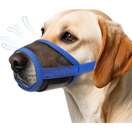 Майка-намордник для собак, м'який Air Mesh, для малих, середніх та великих собак, проти гавкоту та гризіння, дихаючий, можна пити, регульована стрічка, підходить для Німецької вівчарки, Хаскі