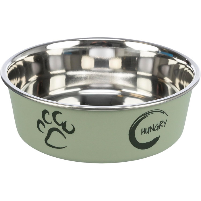 Тріксі Миска з нержавіючої сталі з пластиковим покриттям, 2.2 л, діаметр 23 см, висота 8 см, різнокольорова, 1 шт.