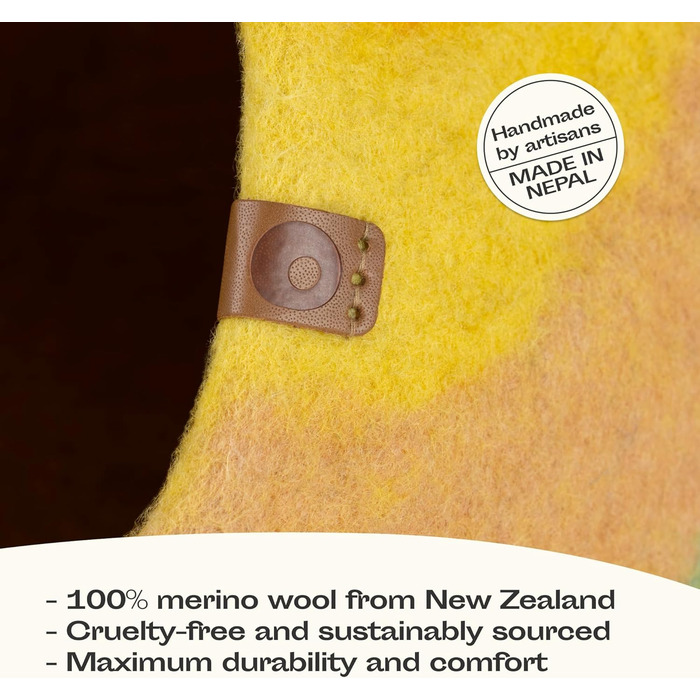 Килимок для котів EOWFIA з 100% ериновій вовні - ручної фелтин, екологічний, м'який, теплий взимку та прохолодний влітку, стильний дизайн (Tucson Sunset, M)