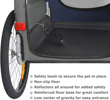 DOGGYHUT® Преміум XL 2 в 1: велосипесний причіп для собак та візок-перевертач, 23-45 кг, зелений лимон (блакитний)