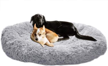 Ортопедичне ліжко для собак XXL: м'яке, овальне, з ефектом пам'яті, для великих собак (Лабрадор), антистрес, сіре, миється