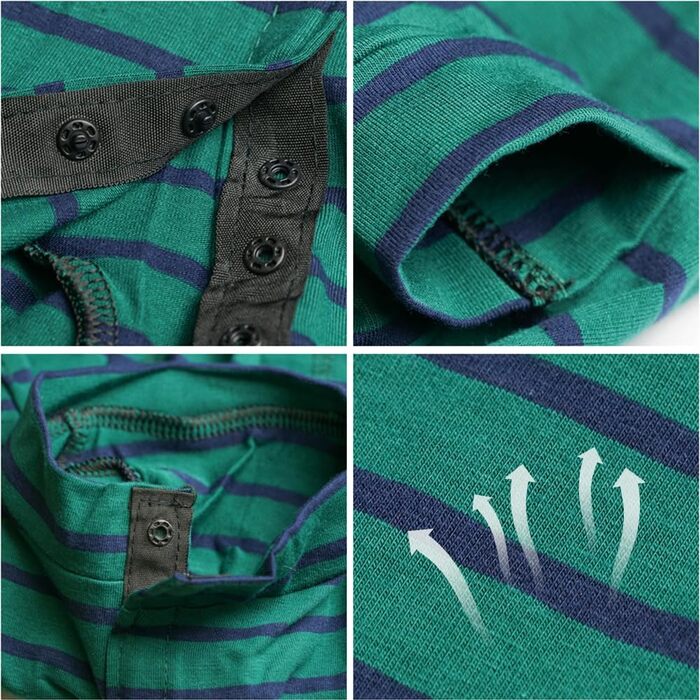 Захисний боді для собак після операції Kukaster, для сук, з отворами для лап, захист від випадання шерсті, алергії, стрижки, зелено-чорний в смужку, розмір S