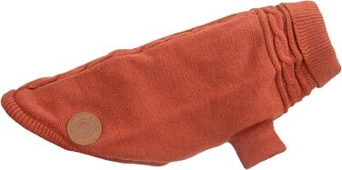 Пуловер для собак Ancol Klassischer Zopfmuster, теракотовий, розмір S. Теплий вовняний пуловер для тварин з отвором для шлейки, петлі на ніжках та роллю коміра.