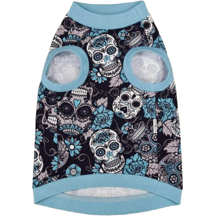 Футболка Kotomoda Sphynx з принтом черепа (синій, XS) для безшерстих котів